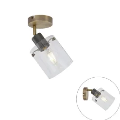 QAZQA Design Wandstrahler Bronze mit Klarglas - Domo