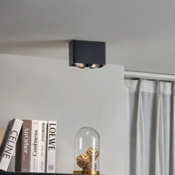 QAZQA Design-Aufbaustrahler schwarz GU10 70mm 2-flammig dreh- und schwenkbar - Vox