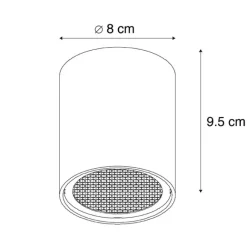 QAZQA Design-Aufbaustrahler schwarz GU10 50mm - Tubo Honey