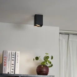 QAZQA Design-Aufbaustrahler Schwarz GU10 70mm Dreh- und Kippbar - Vox