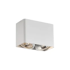 QAZQA Design-Aufbaustrahler weiß GU10 70mm 2-flammig dreh- und schwenkbar - Vox