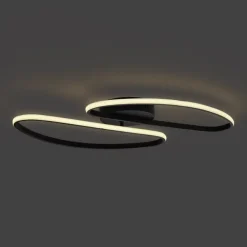 QAZQA Design-Deckenleuchte matt schwarz 65 cm 3-Stufen-Dimmbar 2-flammig - Pepe