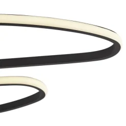 QAZQA Design-Deckenleuchte matt schwarz 65 cm 3-Stufen-Dimmbar 2-flammig - Pepe