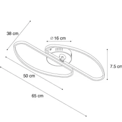 QAZQA Design-Deckenleuchte matt schwarz 65 cm 3-Stufen-Dimmbar 2-flammig - Pepe