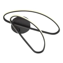 QAZQA Design-Deckenleuchte matt schwarz 65 cm 3-Stufen-Dimmbar 2-flammig - Pepe