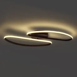 QAZQA Design-Deckenleuchte matt schwarz 65 cm 3-Stufen-Dimmbar 2-flammig - Pepe