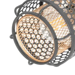 QAZQA Design-Deckenleuchte Schwarz mit Gold 3-flammig rund - Noud