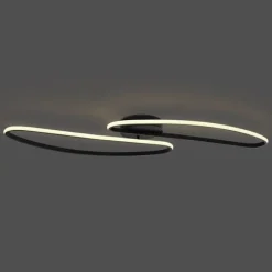 QAZQA Design-Deckenleuchte Schwarz 100cm inkl. LED 3-Stufen-Dimmbar 2-flammig - Pepe