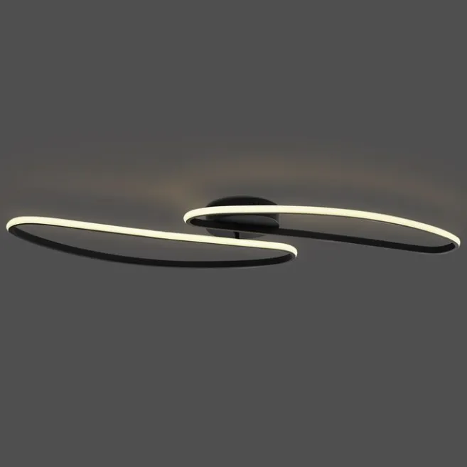 QAZQA Design-Deckenleuchte Schwarz 100cm inkl. LED 3-Stufen-Dimmbar 2-flammig - Pepe