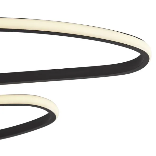 QAZQA Design-Deckenleuchte Schwarz 100cm inkl. LED 3-Stufen-Dimmbar 2-flammig - Pepe