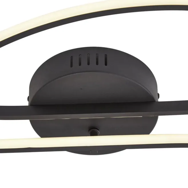 QAZQA Design-Deckenleuchte Schwarz 100cm inkl. LED 3-Stufen-Dimmbar 2-flammig - Pepe