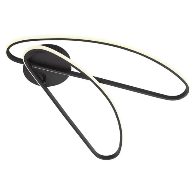 QAZQA Design-Deckenleuchte Schwarz 100cm inkl. LED 3-Stufen-Dimmbar 2-flammig - Pepe