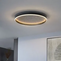 QAZQA Design-Deckenleuchte Schwarz mit Filz inkl. LED 3-Stufen-Dimmbar - Xavi Felt