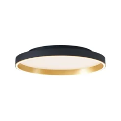 QAZQA Design-Deckenleuchte schwarz mit Gold 60cm inkl. LED 3-Stufen-Schalter - Ingo