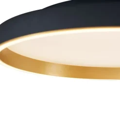 QAZQA Design-Deckenleuchte schwarz mit Gold 60cm inkl. LED 3-Stufen-Schalter - Ingo