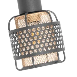 QAZQA Design-Deckenleuchte schwarz mit goldfarbenem 4-flammigem Rechteck - Noud