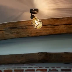 QAZQA Design-Deckenleuchte Schwarz mit Gold - Noud