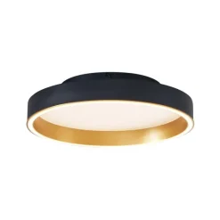 QAZQA Design-Deckenleuchte schwarz mit Gold 40cm inkl. LED 3-Stufen-Schalter - Ingo