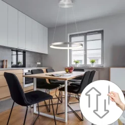 Paul Neuhaus Design-Hängelampe Aluminium inkl. LED Dimmbar Easylift - Hoop