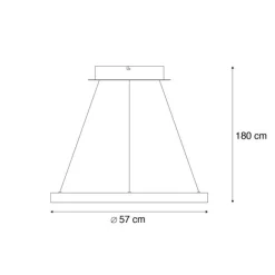 Paul Neuhaus Design-Hängelampe Aluminium inkl. LED Dimmbar Easylift - Hoop
