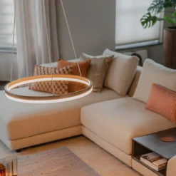 QAZQA Design-Hängelampe Bronze 60 cm inkl. LED 3-stufig dimmbar - Anello