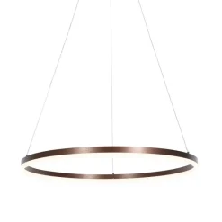 QAZQA Design-Hängelampe Bronze 80 cm inkl. LED 3-stufig dimmbar - Anello