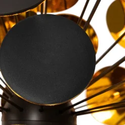 QAZQA Design-Hängelampe in Schwarz und Gold – Cerchio