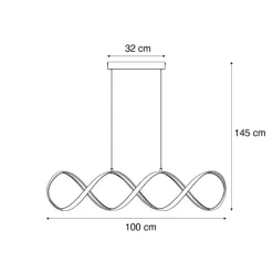 QAZQA Design-Hängelampe schwarz 100 cm inkl. LED 3-Stufen-Dimmbar – Wokkel