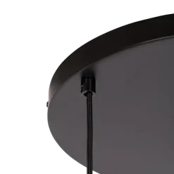 QAZQA Design-Hängelampe schwarz mit Messing und braunem Glas 3 Lichter - Zuzanna