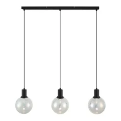 QAZQA Design-Hängelampe schwarz mit Regenbogen-Glas rechteckig 3-flammig - Mallon