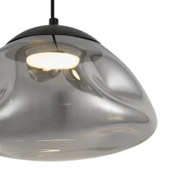 QAZQA Design-Hängelampe schwarz mit Rauchglas 3-flammig - Gus