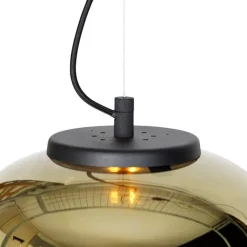 QAZQA Design-Hängelampe schwarz mit Goldglas 2-flammig - Bliss