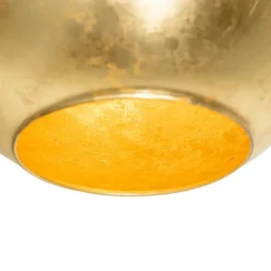 QAZQA Design-Hängelampe schwarz mit goldenem Glas – Bert