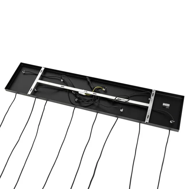 QAZQA Design-Hängelampe schwarz mit Rauchglas 8-flammig - Chico