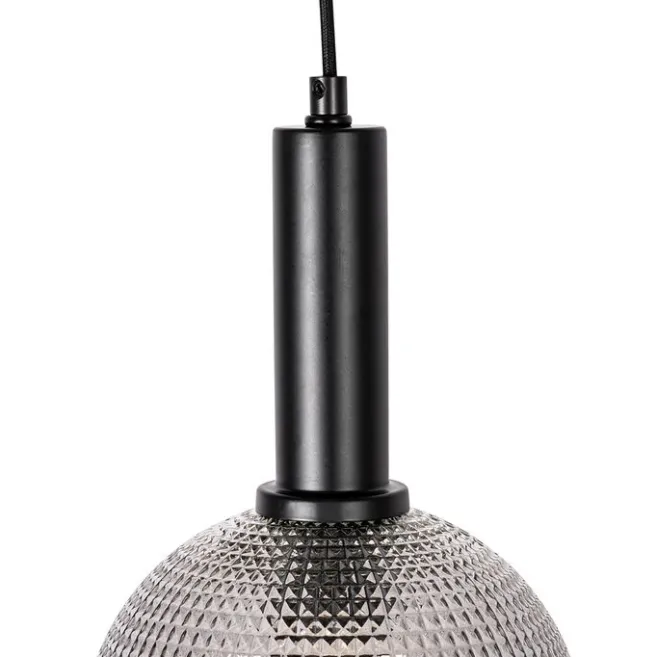 QAZQA Design-Hängelampe schwarz mit Rauchglas 8-flammig - Chico