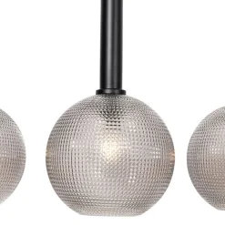 QAZQA Design-Hängelampe schwarz mit Rauchglas 4-flammig - Chico