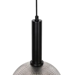 QAZQA Design-Hängelampe schwarz mit Rauchglas 4-flammig - Chico