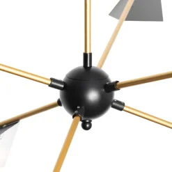 QAZQA Design-Hängelampe Schwarz mit Gold 6-flammig - Sinem