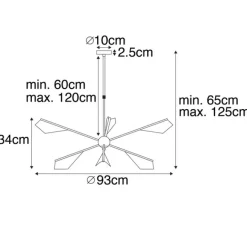 QAZQA Design-Hängelampe Schwarz mit Gold 6-flammig - Sinem