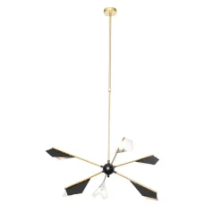 QAZQA Design-Hängelampe Schwarz mit Gold 6-flammig - Sinem