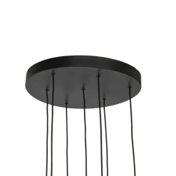 QAZQA Design-Hängelampe schwarz rund 7-flammig - Tuba