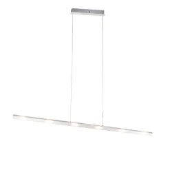 QAZQA Design-Hängelampe Stahl mit Touch-Dimmer inkl. LED - Platin