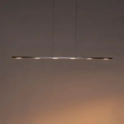 QAZQA Design-Hängelampe Stahl mit Touch-Dimmer inkl. LED - Platin