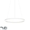 QAZQA Design-Hängelampe weiß 60 cm inkl. LED 3-stufig dimmbar - Anello