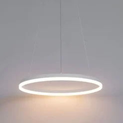 QAZQA Design-Hängelampe weiß 60 cm inkl. LED 3-stufig dimmbar - Anello