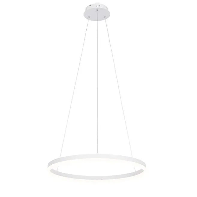 QAZQA Design-Hängelampe weiß 60 cm inkl. LED 3-stufig dimmbar - Anello