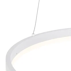 QAZQA Design-Hängelampe weiß 60 cm inkl. LED 3-stufig dimmbar - Anello