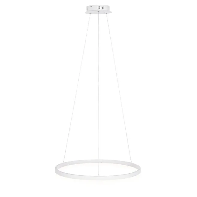 QAZQA Design-Hängelampe weiß 60 cm inkl. LED 3-stufig dimmbar - Anello