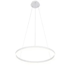 QAZQA Design-Hängelampe weiß 60 cm inkl. LED 3-stufig dimmbar - Anello