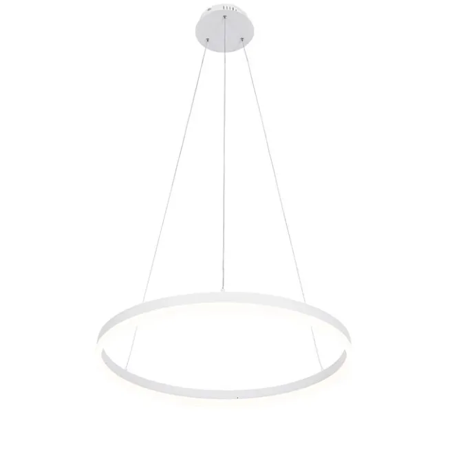 QAZQA Design-Hängelampe weiß 60 cm inkl. LED 3-stufig dimmbar - Anello